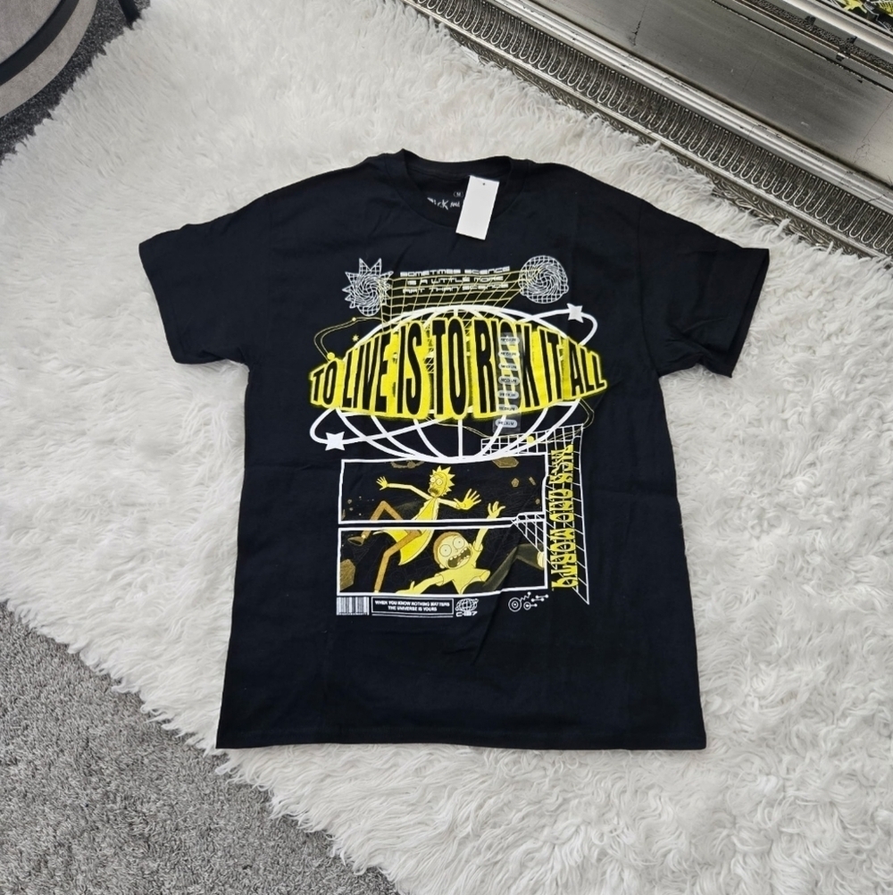 Rick & Morty Risk It All T-Shirt. Size Medium. New.